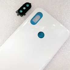 Gorilla 5 Xiaomi Mi 8 후면 배터리 커버 하우징 3D 유리 케이스 도어, 04 White With Lens