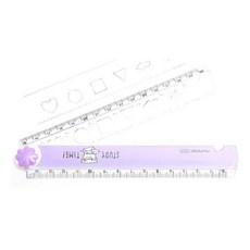 컴팩트사이즈 접이식 30cm 모양자 수학기자재 모형자 유치원교구, 5개, 랜덤색상