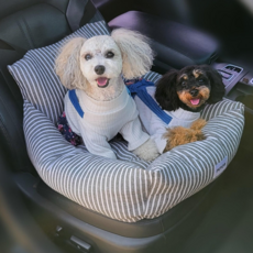 펫카 애견 반려동물 쿠션형 카시트 스트라이프 M, 1개