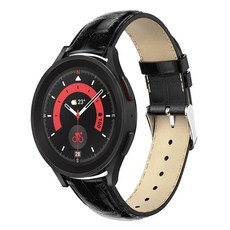 갤럭시워치5 프로 호환 가죽 버클 시계줄 밴드 스트랩, 갤럭시워치5 44mm - 블랙, 1개