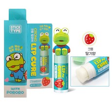 (최신제조) 패티 립밤 유아 아기 어린이 립밤 립에센스 립큐어 뽀로로 립스틱 환절기 영유아 립케어, 딸기향(크롱피규어), 1개, 2.5g
