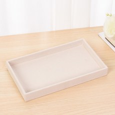 벨벳 보석 트레이 디스플레이 케이스 휴대용 홀더 귀걸이 목걸이 포장 상자 그레이 베이지