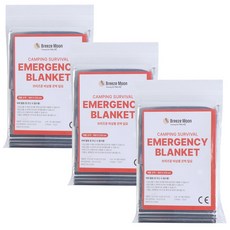 브리즈문 비상용 보온 은박 담요, 은색, 3개