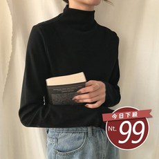 韓版半高領薄內刷毛長袖發熱衣 長袖上衣 長袖t恤 衣服 女裝 上衣【S116】