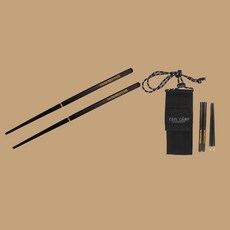 戶外露營隨行筷子 黑檀木實木環保筷 組裝式可收納環保隨行筷 露營登山外出隨身環保筷, 黑色,單一, 1個