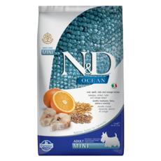 法米納 N&D 低穀鱈魚甜橙 全齡犬 迷你顆粒 2.5公斤 狗糧, 2.5kg, 1個, 混合口味