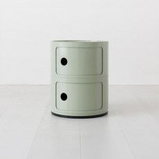 마켓비 빙그리 원형 슬라이딩 수납장 2단, 그린(5802.5641)