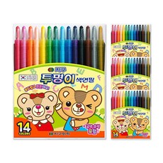 지구 투명이 샤프식 색연필, 4개, 14색