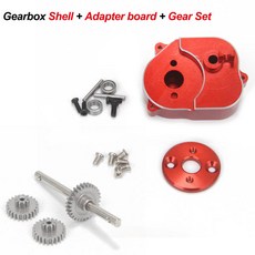 112 RC 자동차 크롤러 MN 모델 MN82 MN78 MN99S MN168 MN98 370 모터 업그레이드 부품 액세서리 용 풀 메탈 변속기 기어, [04] Red