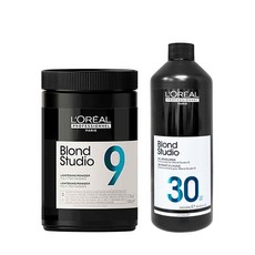 로레알 블론드스튜디오 멀티테크닉 9 파우더 500g+로레알 오일 디벨로퍼 9%산화제 1000ml, 1개, 500ml