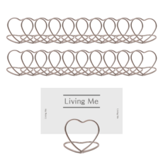 리빙미 하트 메모꽂이, 실버 20개입