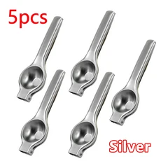 2026 신형 스테인리스 스틸 수동 레몬 착즙기 핸드 프레스 감귤 가정용/업소용 헤비듀티, 01 Silver-5pcs