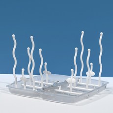 攜帶式奶瓶晾乾架 台灣現貨 獨立包裝 旅行用奶瓶架 奶瓶瀝水架 便攜式折疊奶瓶架 日式奶瓶瀝水架, 005 灰盒白色, 單入