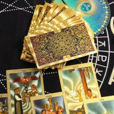 女巫卡塔牌屋 12X7cm塔羅牌卡 桌遊 卡牌遊戲 英文桌遊 占卜 PVC塑膠防水卡牌禮盒款 金箔PET材質 含, 12X7cm  PVC塑膠防水卡牌禮盒款