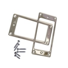 2개의 금속 일렉트릭 기타 픽업 프레임 세트 일렉트릭 기타 험버커 및 픽업용 플랫 험버커 링 마운트, 은