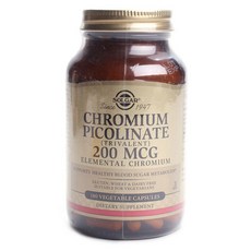 SOLGAR 吡啶甲酸鉻素食膠囊 200mcg, 180顆, 1罐