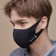 韓國防水時尚3D立體口罩, 黑色L(男性用)