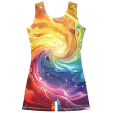 발레복 체조 레오타드 바이케타드 라이트 걸스 프린트 옴브레 유닛 의상 레오파드 유니폼 수아보 텀블링 레드