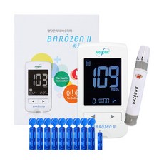 한독 바로잰2 노코딩 혈당 측정기 + 채혈기 + 채혈침 10개 가정용 당뇨 체크기 검사기, 1세트, 개인용 혈당측정기