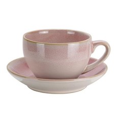 復古高顏值陶瓷咖啡杯碟套裝日式大容量330ml杯子高檔精緻拉花杯熱賣, 粉杯碟 300ML, 1個