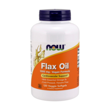 NOW Foods 亞麻仁油素食軟膠囊 1000mg, 120顆, 1罐