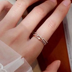 FANSYLI 다이아반지 모이사나이트 큐빅 랩다이아 반지 커플링 사이즈 조절 가능 프로포즈반지 20250303J015