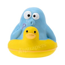 艾爾發寵物 Q-MONSTER 泥塑家族系列 狗狗耐咬發聲玩具 游泳鴨, 1個