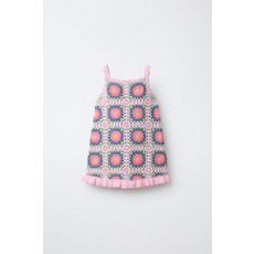 [국내발송] 자라 ZARA 크로셰 프릴 원피스 - 파스텔 로즈