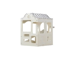多功能遊戲屋 妙妙屋 附滑梯+鞦韆 奶白灰, 升級款 妙妙屋 奶白灰 套圈 籃球框, 1個