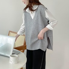 andstyle 女士Liana寬鬆開衩V領針織背心 263281