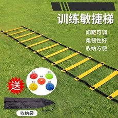 足球訓練器材敏捷梯 間距可調 柔軟性好 收納方便, 1個, 組合裝7米14片送收納袋+5標誌碟
