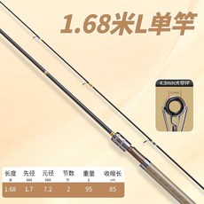 1.80米 L調 路亞竿，4.3mm大導環，碳素滑漂專用竿，紡車輪套裝, 1.68米路滑竿