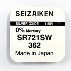 세이코 세자이켄 SR 무수은전지 시계배터리 362 (SR721SW) - 1알, 1개, 1개입