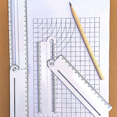 제도용 각도기 콤파스 자 원호 그리기 평행선