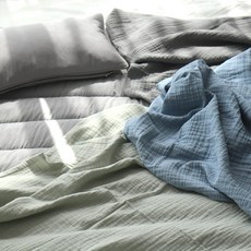동광 스토리 Cotton 100% 3중 요루거즈 블랭킷, 블루