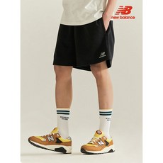 뉴발란스 스탠다드핏 4부 니트 반바지 블랙