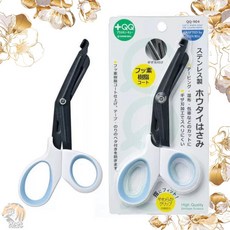 日本綠鐘GREEN BELL不鏽鋼家護用繃帶安全剪刀QQ-904，圓弧安全刀刃設計，居家護理必備, 1個