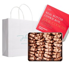 줄리쿠키 딸기 에디션 + 선물용 쇼핑백-백화점 고급 버터 수제 쿠키 답례품 기념일 어버이날 스승의날 학교 선생님 회사 선물 세트 단체 간식, 1박스, 280g