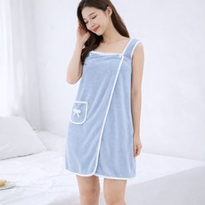 여성 샤워 목욕 나시 원피스 가운, 1개, 스카이