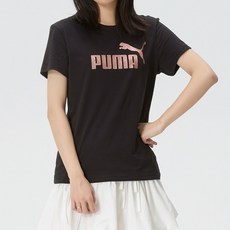 푸마 여성용 데일리 캐주얼 반소매 티셔츠 694455-01