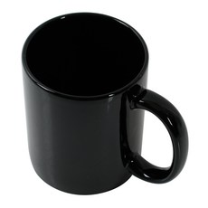 도자기 무지 머그컵 인쇄가능 카페 DIY 공예 소품, 1개, 블랙