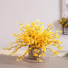 아트박스/플라워트리 개나리 조화 바구니 봄내음가득한 set 33cm 장식 소품