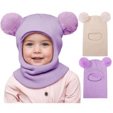 유아 패딩 겨울모자 유아 방한 비니 유아 겨울 모자 유아 귀달이 겨울모자 ENBAOHUI 아기 겨울 모자 스카프 2팩 유아 겨울 모자 남아 여아 비니 아동용 니트 따뜻한 아동용