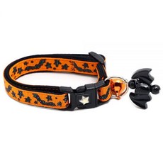 Pugs to Persians Bats & Stars 할로윈 고양이 목걸이 벨 포함 | 안전 분리 칼라 조절 가능한 대형 사이즈 또는 새끼 (스몰(4.5kg(10파운드) 이하)