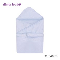 【ding baby】MIT台灣製寶寶抱袋雙層包巾包毯-藍小熊90*90cm 禮盒裝/彌月禮適用