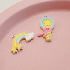 [라즈베리데이] 무지개 마술봉 고리형 팬던트, 무지개 rsA14, 1개