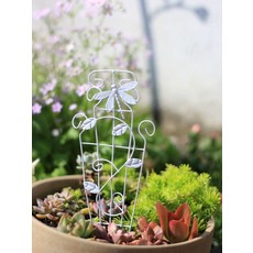 프렛픽 미니화분장식 철제 화분 장식품 개업 식물 꽃 +1+1+1+1 5개 랜덤 SET, 잠자리 화초 울타리 8.5x18.5, 1개