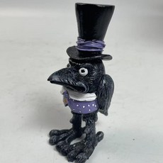 萬聖節 烏鴉雕像 樹脂工藝擺件 庭院裝飾, 10CM高  紫色