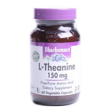 Bluebonnet 無糖無麩質左旋茶氨酸素食膠囊 150mg, 60 件, 1個