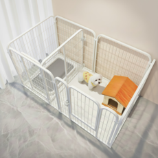 높이 강회 7P 대형 강아지 울타리 슈트 메탈 펜스 애완철장 3가지 사이즈, 1개, 흰색